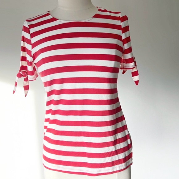 Chico's Tops - Chico’s Stripes Short Sleeve Tee